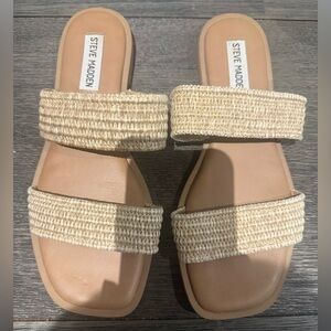 Steve Madden Women's Beige Woven Sandals